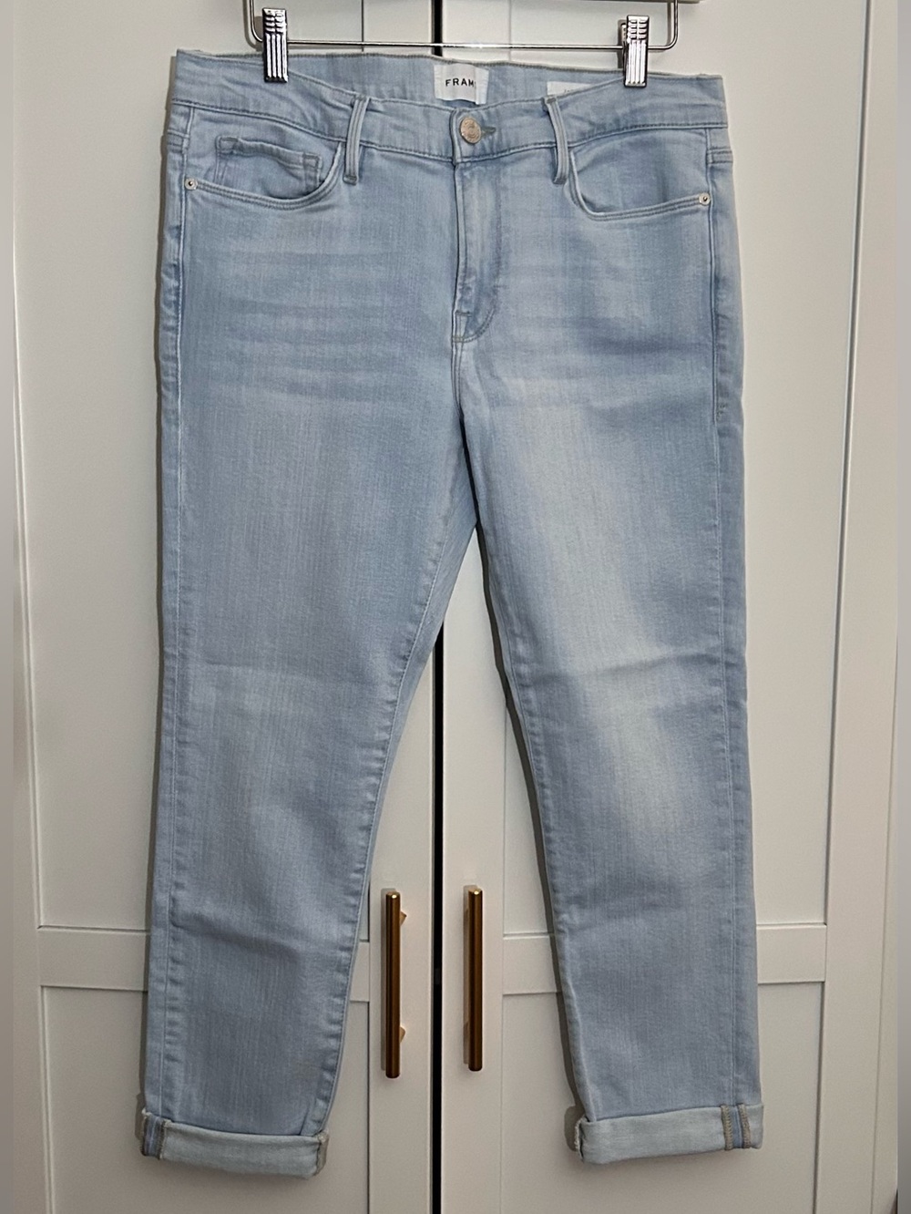 🔥FRAME Denim Mid-Rise Le Garçon Jeans in Clarity Wash🔥
